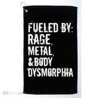 Fueled By Rage Metal And Body Dysmorphia Funny Grunge Style Golf Towel thumb 0