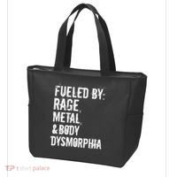 Fueled By Rage Metal And Body Dysmorphia Funny Grunge Style Tote Bag thumb 3