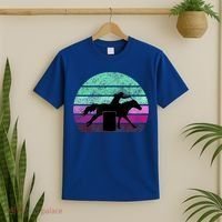 Funny Barrel Racing Gift Horse Lover Vintage Sunset Country Girl Gift T-Shirt thumb 2
