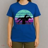 Funny Barrel Racing Gift Horse Lover Vintage Sunset Country Girl Gift T-Shirt thumb 4