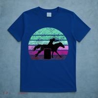 Funny Barrel Racing Gift Horse Lover Vintage Sunset Country Girl Gift T-Shirt thumb 5