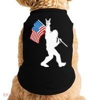 Funny Bigfoot Rock And Roll USA Flag For Sasquatch Believers Doggie Tank thumb 0