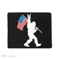 Funny Bigfoot Rock And Roll USA Flag For Sasquatch Believers Mousepad thumb 0