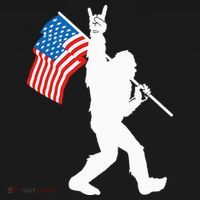 Funny Bigfoot Rock And Roll USA Flag For Sasquatch Believers Women's Tank Top thumb 5