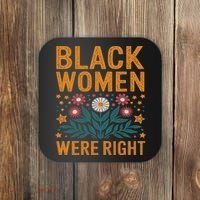 Floral Boho Resist Anti Trump Black Women Were Right Coaster thumb 0