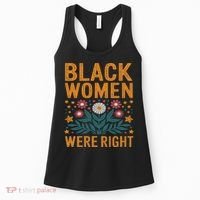 Floral Boho Resist Anti Trump Black Women Were Right Women's Tank Top thumb 0
