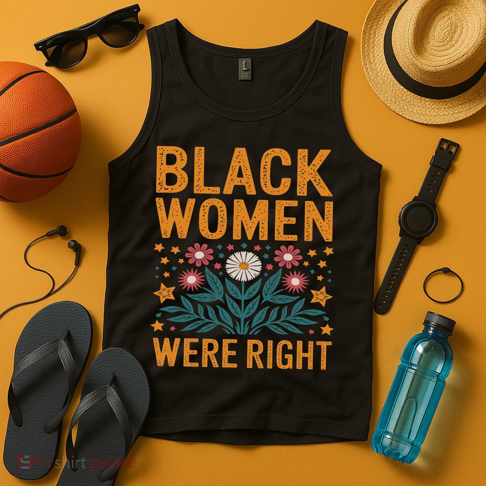 Floral Boho Resist Anti Trump Black Women Were Right Tank Top