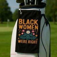 Floral Boho Resist Anti Trump Black Women Were Right Golf Towel thumb 2