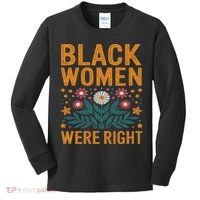 Floral Boho Resist Anti Trump Black Women Were Right Kids Long Sleeve Shirt thumb 0