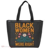 Floral Boho Resist Anti Trump Black Women Were Right Tote Bag thumb 0