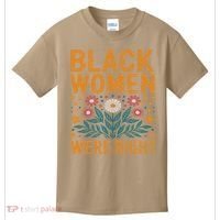 Floral Boho Resist Anti Trump Black Women Were Right Kids T-Shirt thumb 0