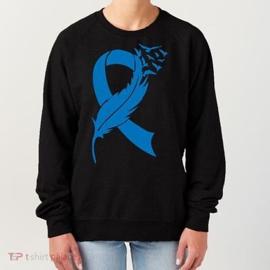 Feather Blue Ribbon Colon Cancer Women's Sweatshirt