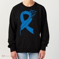 Feather Blue Ribbon Colon Cancer Women's Sweatshirt thumb 0