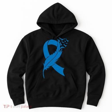 Feather Blue Ribbon Colon Cancer Hoodie