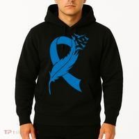 Feather Blue Ribbon Colon Cancer Hoodie thumb 2