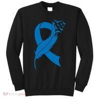 Feather Blue Ribbon Colon Cancer Sweatshirt thumb 0