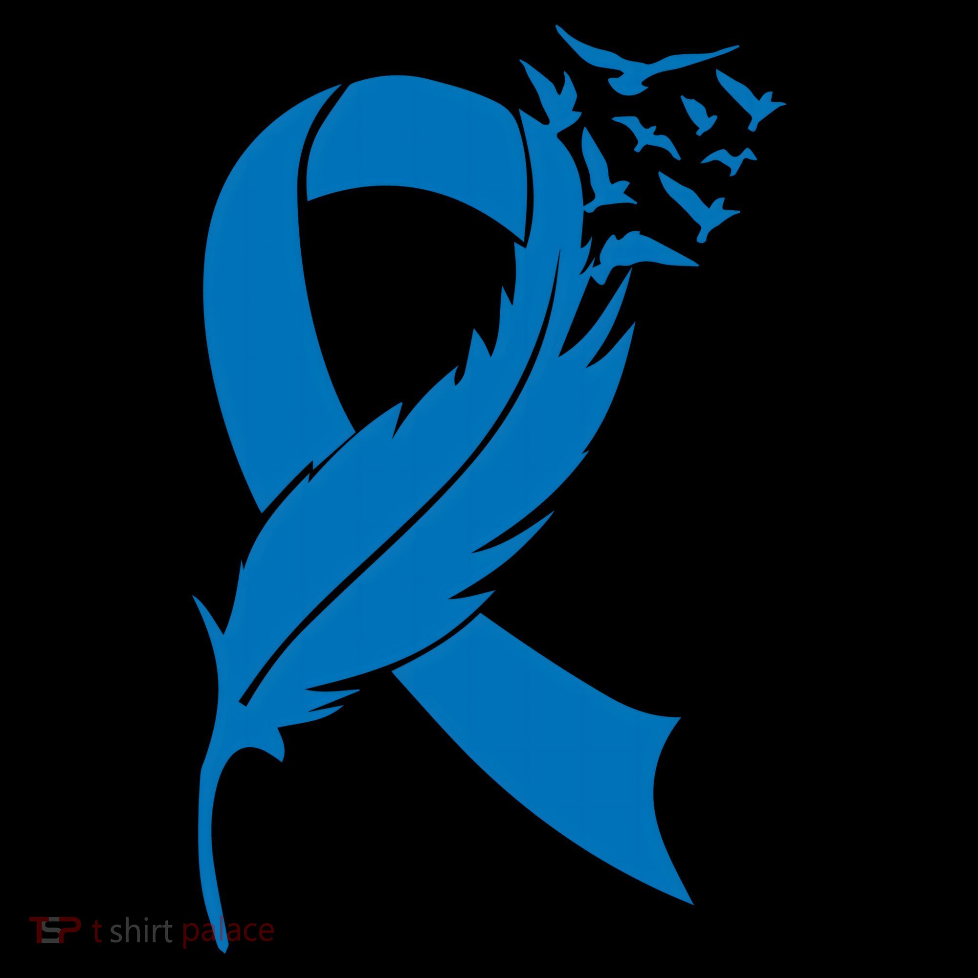 Feather Blue Ribbon Colon Cancer Women's Hoodie