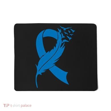 Feather Blue Ribbon Colon Cancer Mousepad