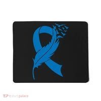 Feather Blue Ribbon Colon Cancer Mousepad thumb 0
