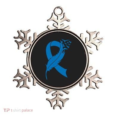Feather Blue Ribbon Colon Cancer Ornament