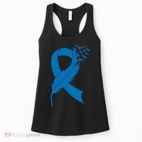Feather Blue Ribbon Colon Cancer Women's Tank Top thumb 0