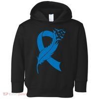 Feather Blue Ribbon Colon Cancer Toddler Hoodie thumb 0