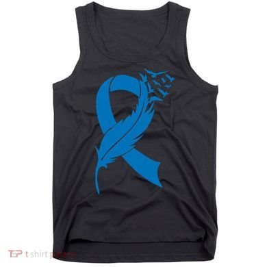 Feather Blue Ribbon Colon Cancer Tank Top