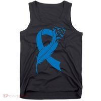 Feather Blue Ribbon Colon Cancer Tank Top thumb 0