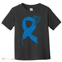 Feather Blue Ribbon Colon Cancer Toddler T-Shirt thumb 0