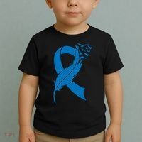 Feather Blue Ribbon Colon Cancer Toddler T-Shirt thumb 2