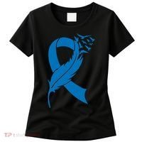 Feather Blue Ribbon Colon Cancer Women's T-Shirt thumb 0