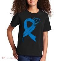 Feather Blue Ribbon Colon Cancer Kids T-Shirt thumb 2
