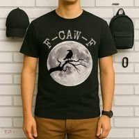 F-CAW-F Black Raven Moon Gothic Adult Humor Black Crow T-Shirt thumb 6