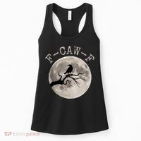 F-CAW-F Black Raven Moon Gothic Adult Humor Black Crow Women's Tank Top thumb 0