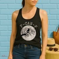 F-CAW-F Black Raven Moon Gothic Adult Humor Black Crow Women's Tank Top thumb 2