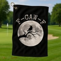 F-CAW-F Black Raven Moon Gothic Adult Humor Black Crow Golf Towel thumb 1