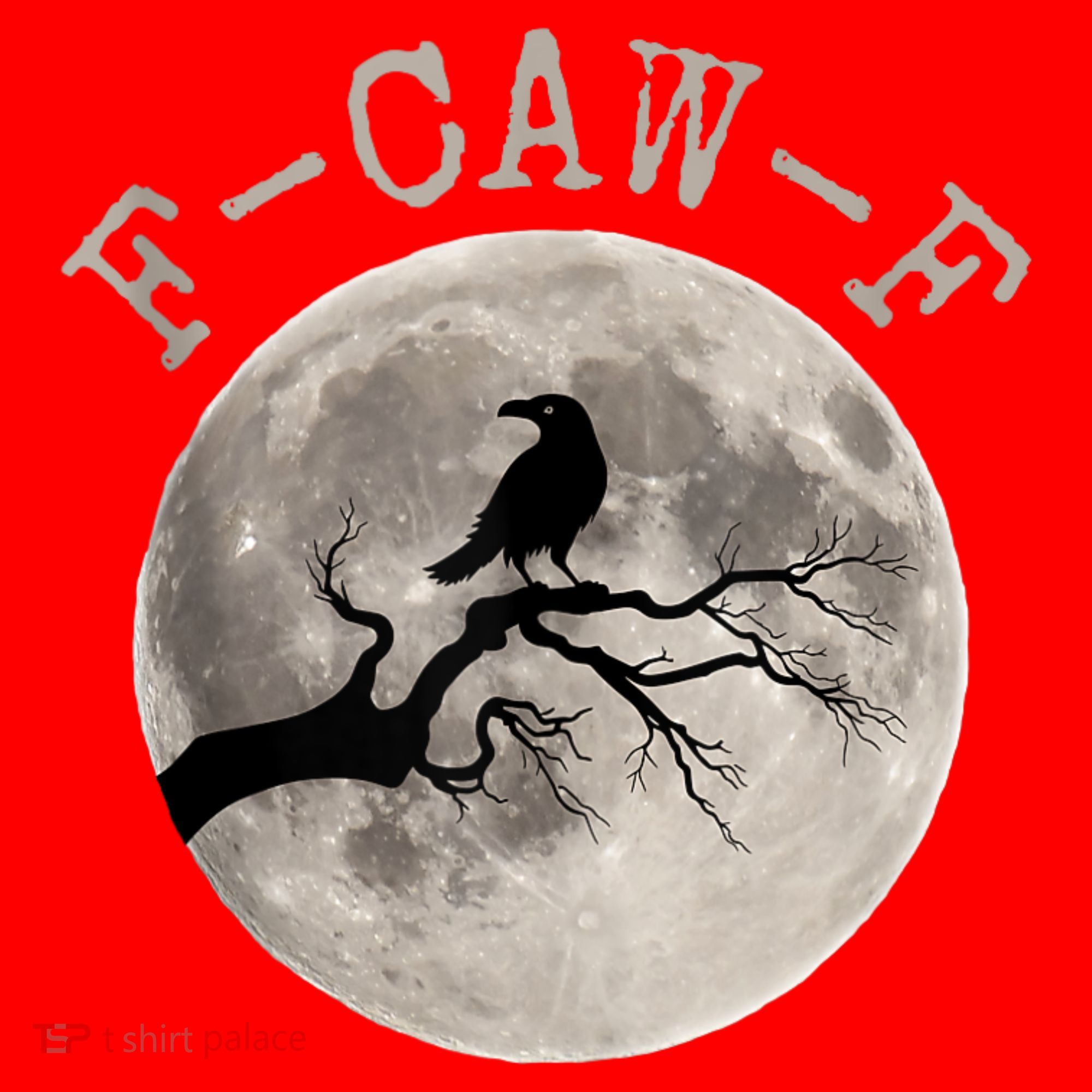F-CAW-F Black Raven Moon Gothic Adult Humor Black Crow Santa Hat