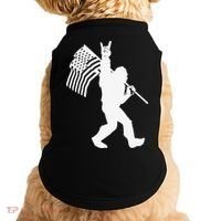 Funny Bigfoot Rock and Roll US Flag for Sasquatch Believers Doggie Tank thumb 0