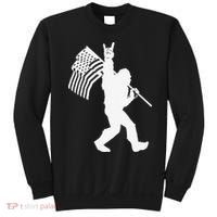 Funny Bigfoot Rock and Roll US Flag for Sasquatch Believers Sweatshirt thumb 0
