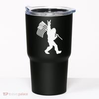 Funny Bigfoot Rock and Roll US Flag for Sasquatch Believers Tumbler thumb 0