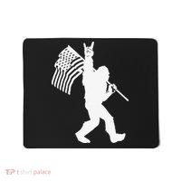 Funny Bigfoot Rock and Roll US Flag for Sasquatch Believers Mousepad thumb 0