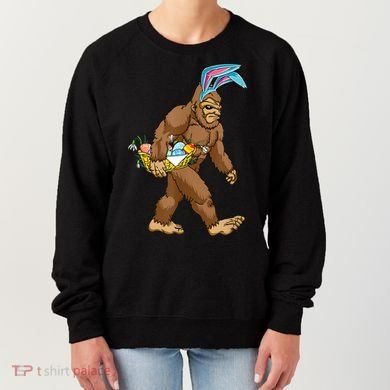 Funny Bigfoot Rabbit Carrying Eggs Yeti Easter Day  Wo Women's Sweatshirt