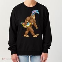 Funny Bigfoot Rabbit Carrying Eggs Yeti Easter Day  Wo Women's Sweatshirt thumb 0