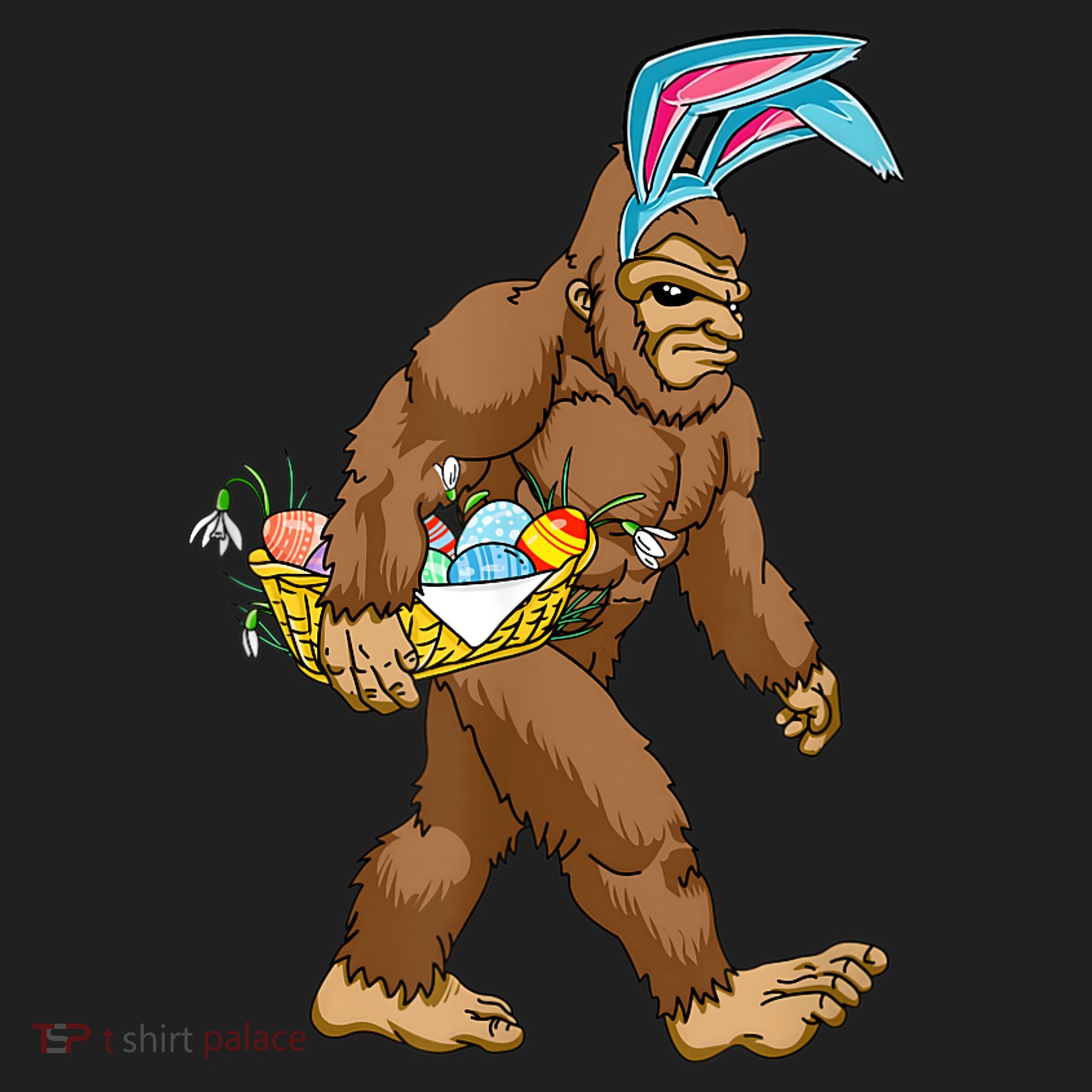 Funny Bigfoot Rabbit Carrying Eggs Yeti Easter Day  Wo Women's Sweatshirt