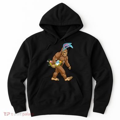 Funny Bigfoot Rabbit Carrying Eggs Yeti Easter Day  Wo Hoodie