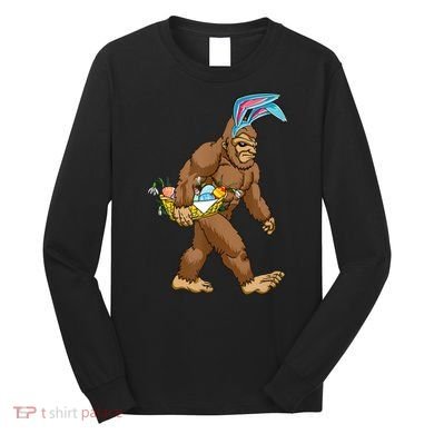 Funny Bigfoot Rabbit Carrying Eggs Yeti Easter Day  Wo Long Sleeve Shirt