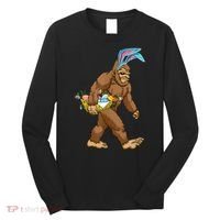 Funny Bigfoot Rabbit Carrying Eggs Yeti Easter Day  Wo Long Sleeve Shirt thumb 0