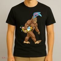 Funny Bigfoot Rabbit Carrying Eggs Yeti Easter Day  Wo T-Shirt thumb 3
