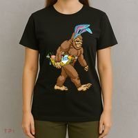 Funny Bigfoot Rabbit Carrying Eggs Yeti Easter Day  Wo T-Shirt thumb 4