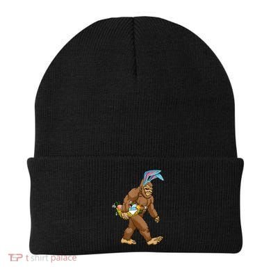 Funny Bigfoot Rabbit Carrying Eggs Yeti Easter Day  Wo Beanie